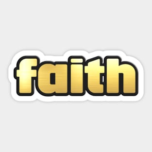 Shiny black and Gold FAITH word ver3 Sticker